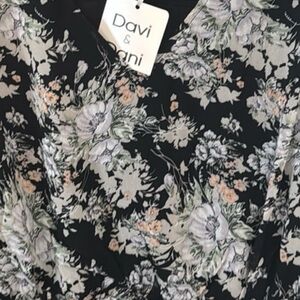 NWT DAVI & DANI Sheer Sleeves Puff Shoulder Keyhole Closure Must See Lined Sz 1x